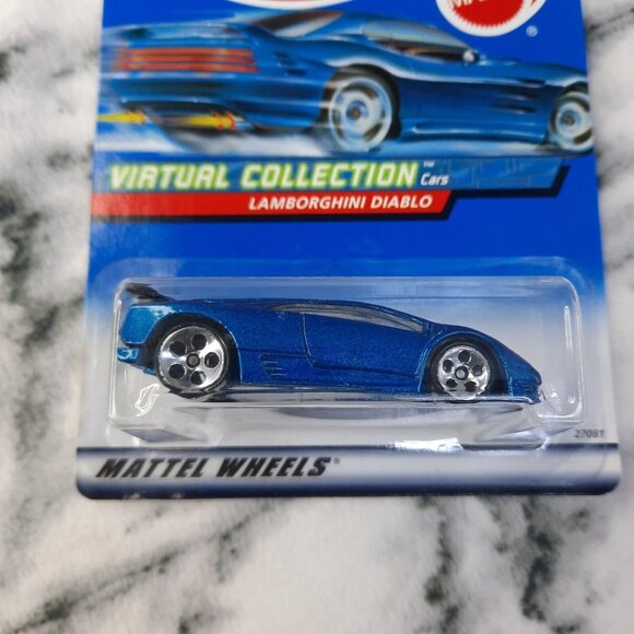 Hot Wheels 1999 LAMBORGHINI DIABLO Blue VINTAGE NEW in BOX VIRTUAL COLLECTION - Picture 2 of 9